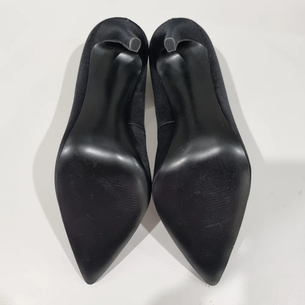 Kendall + Kylie "Abi" Classic Black Satin Pointed Toe Heels, Like New, Size 8 - Picture 8 of 11
